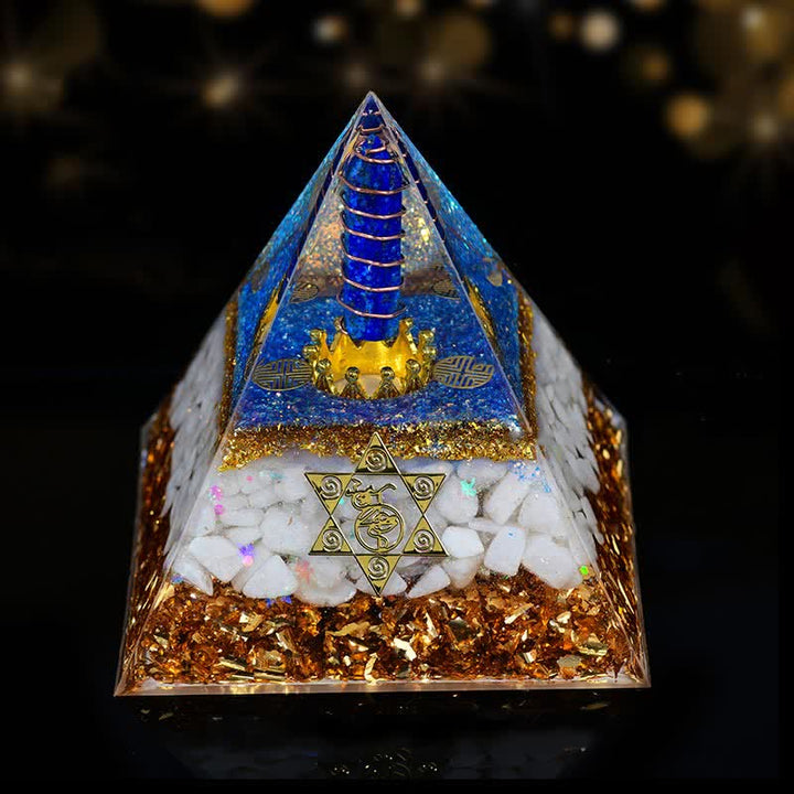 Olivenorma 10cm Buona Fortuna Prisma di Cristallo Naturale Piramide Orgonica