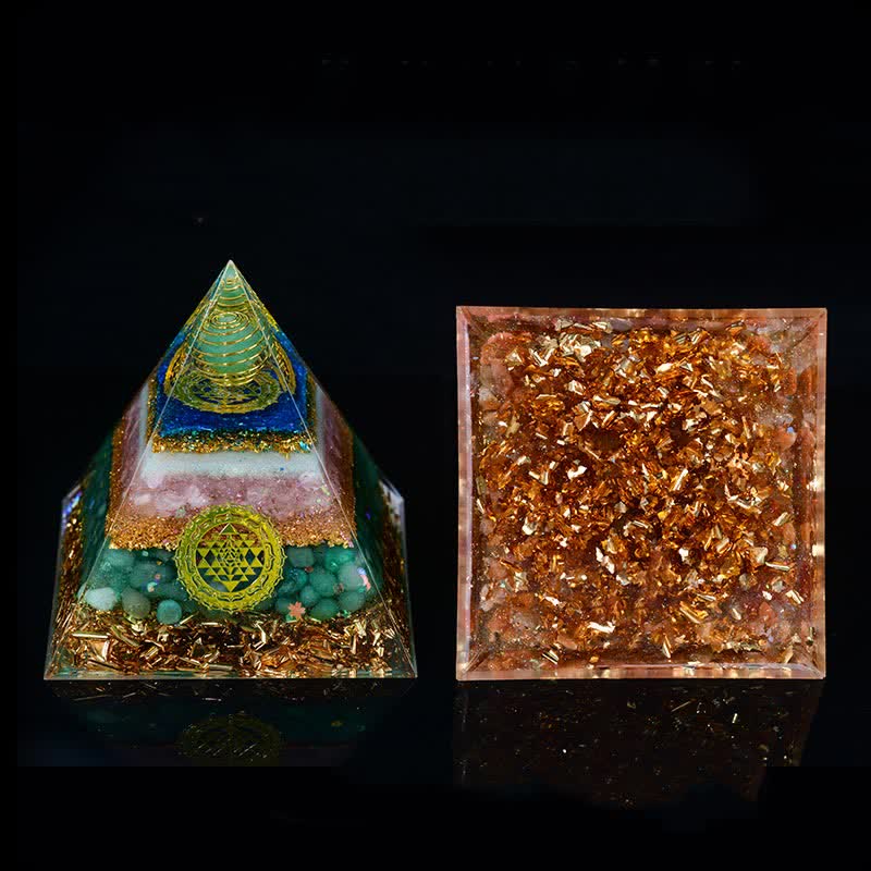 Olivenorma 10cm Buona Fortuna Prisma di Cristallo Naturale Piramide Orgonica