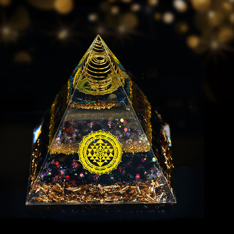 Olivenorma 10cm Sfera di cristallo naturale portafortuna Piramide di Orgone