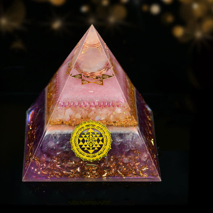 Olivenorma 10cm Sfera di cristallo naturale portafortuna Piramide di Orgone
