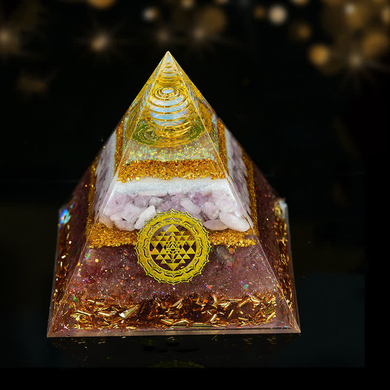 Olivenorma 10cm Sfera di cristallo naturale portafortuna Piramide di Orgone