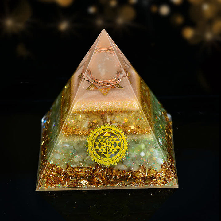 Olivenorma 10cm Sfera di cristallo naturale portafortuna Piramide di Orgone