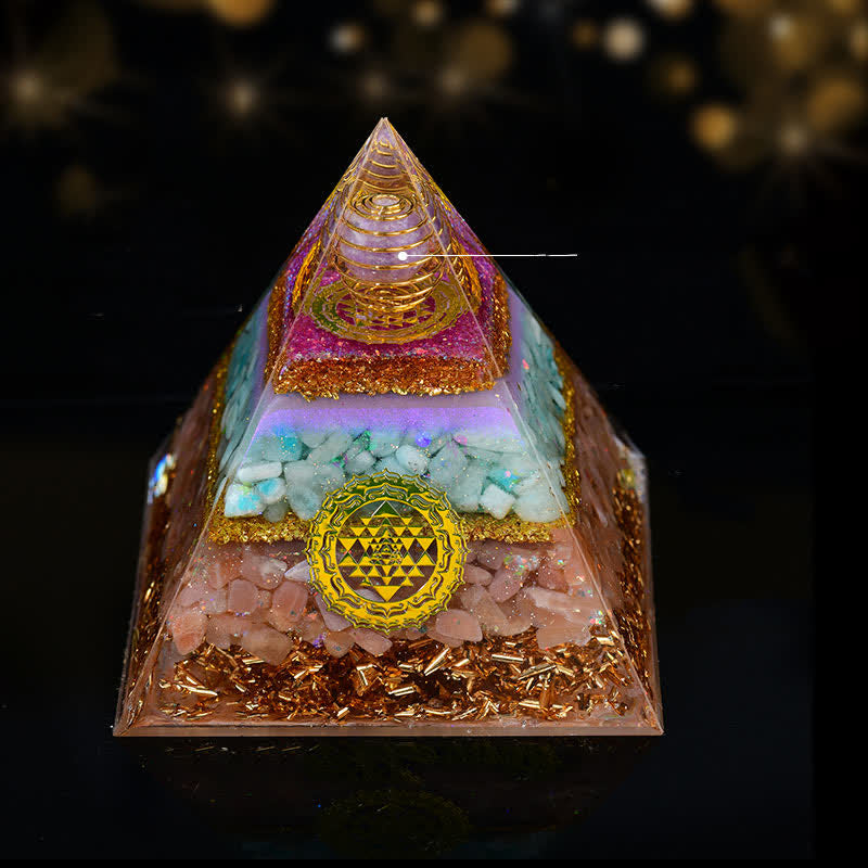 Olivenorma 10cm Sfera di cristallo naturale portafortuna Piramide di Orgone