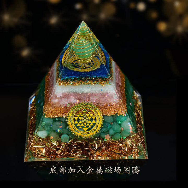 Olivenorma 10cm Sfera di cristallo naturale portafortuna Piramide di Orgone