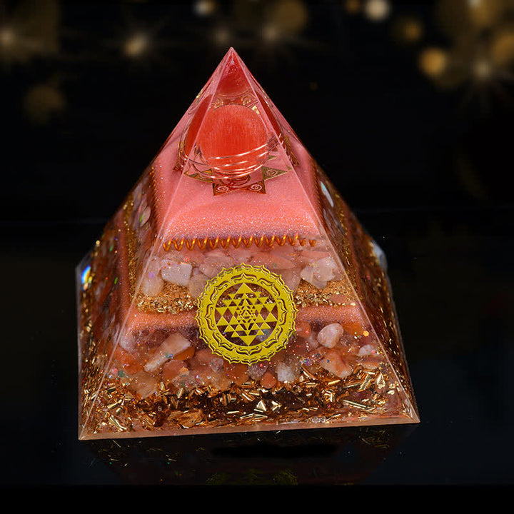 Olivenorma 10cm Sfera di cristallo naturale portafortuna Piramide di Orgone
