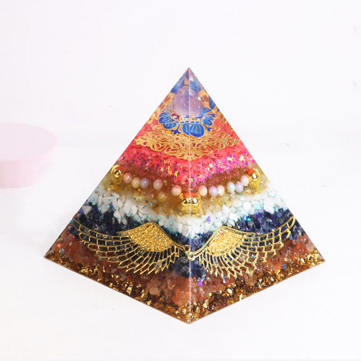Olivenorma 15cm Piramide di Orgone di Cristallo Naturale