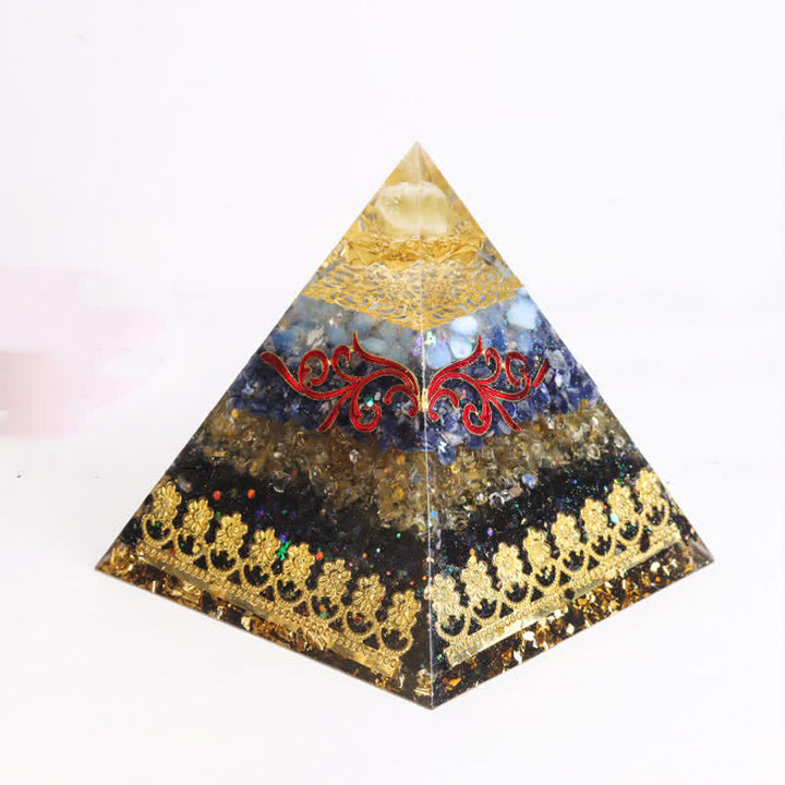 Olivenorma 15cm Piramide di Orgone di Cristallo Naturale
