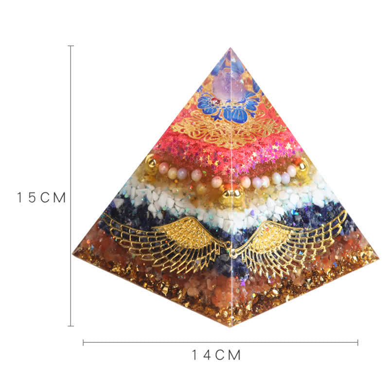Olivenorma 15cm Piramide di Orgone di Cristallo Naturale