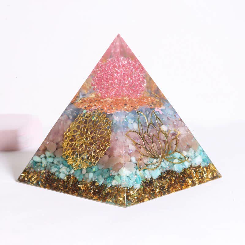 Olivenorma Piramide Orgonica Collettore di Energia Fatto a Mano da 12 cm