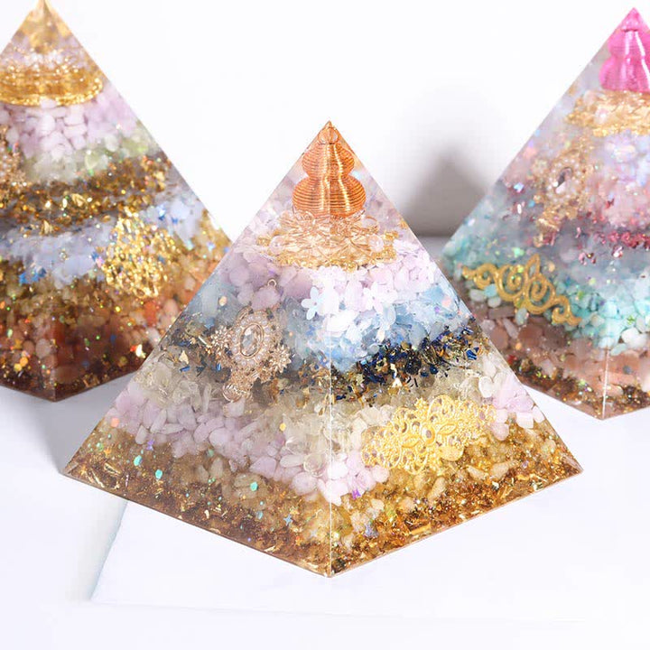 Olivenorma Piramide Orgonica Collettore di Energia Fatto a Mano da 12 cm