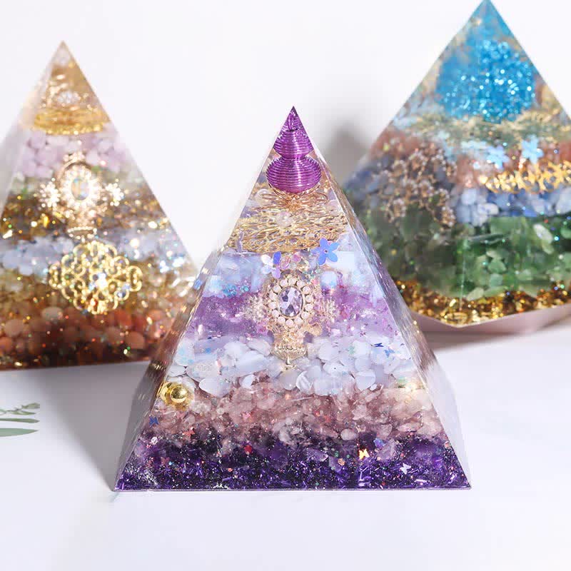 Olivenorma Piramide Orgonica Collettore di Energia Fatto a Mano da 12 cm