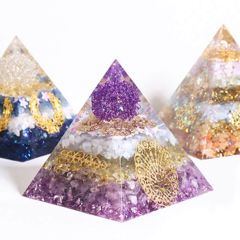 Olivenorma Piramide Orgonica Collettore di Energia Fatto a Mano da 12 cm
