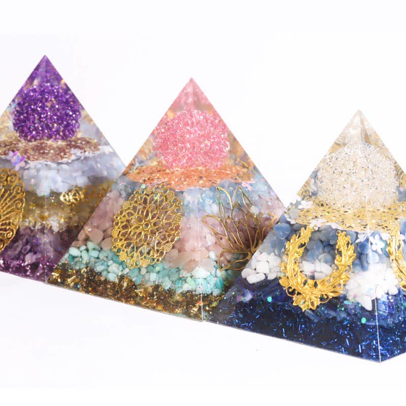 Olivenorma Piramide Orgonica Collettore di Energia Fatto a Mano da 12 cm