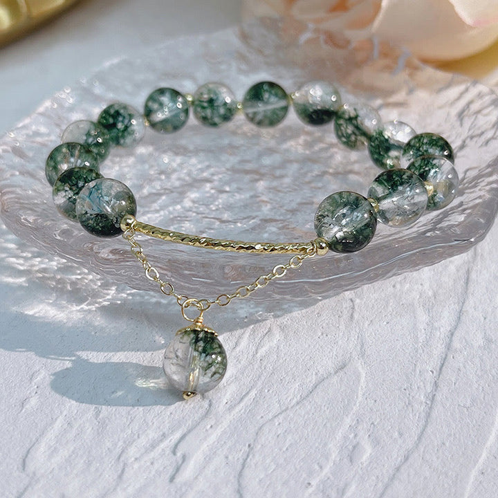 Olivenorma "Heart Space" - Braccialetto curativo in quarzo fantasma verde