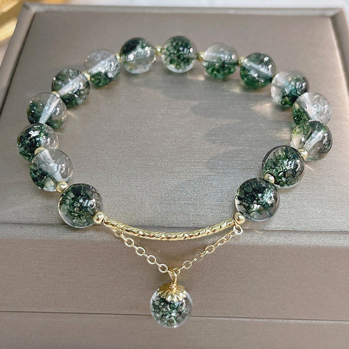 Olivenorma "Heart Space" - Braccialetto curativo in quarzo fantasma verde