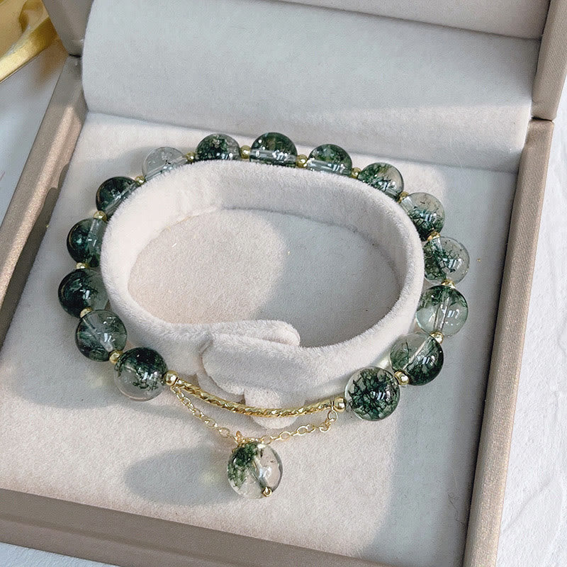 Olivenorma "Heart Space" - Braccialetto curativo in quarzo fantasma verde