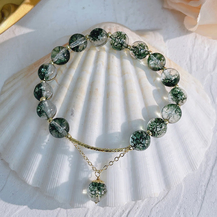 Olivenorma "Heart Space" - Braccialetto curativo in quarzo fantasma verde