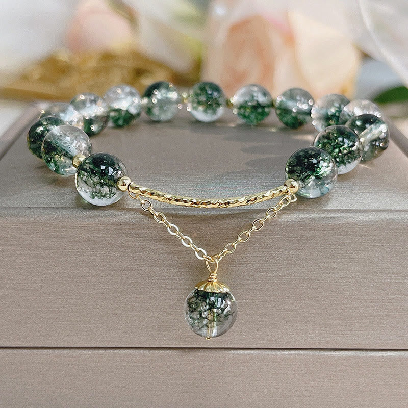 Olivenorma "Heart Space" - Braccialetto curativo in quarzo fantasma verde