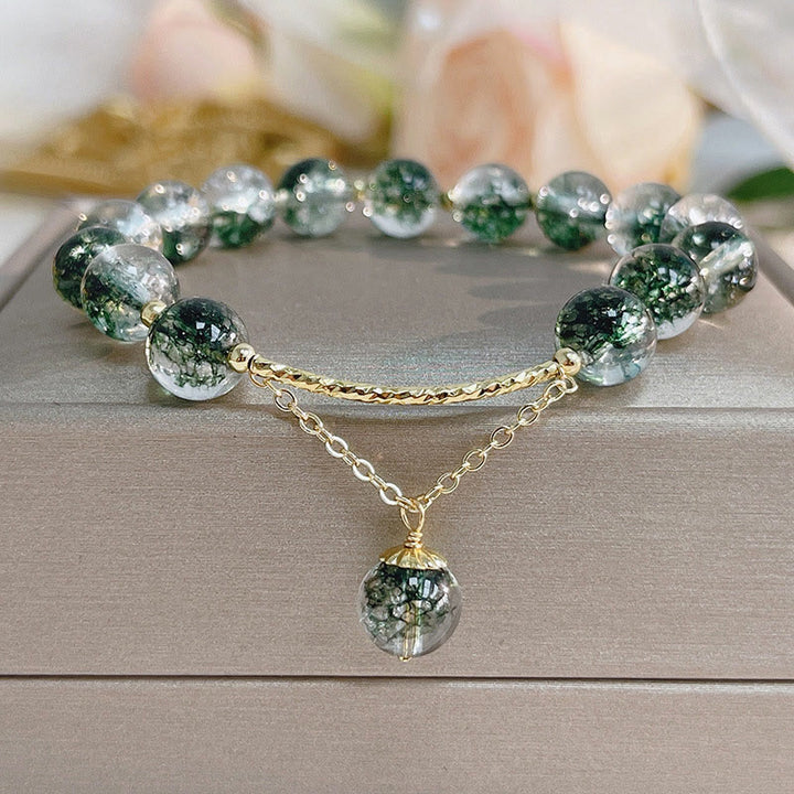 Olivenorma "Heart Space" - Braccialetto curativo in quarzo fantasma verde
