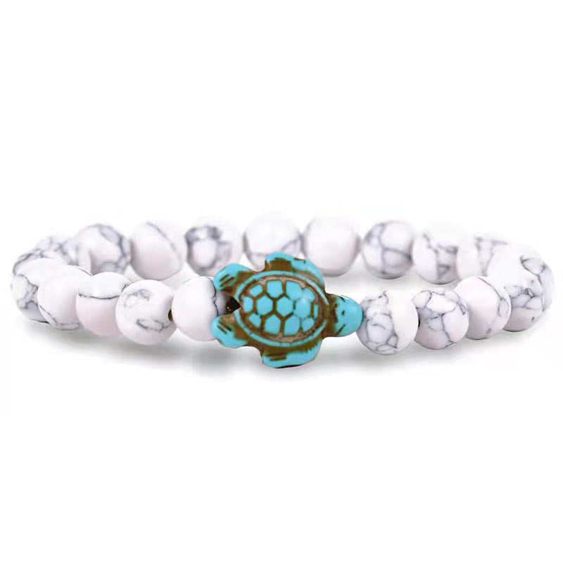 Olivenorma "Sense of Flow" - Bracciale semplice in pietra naturale con tartaruga turchese 