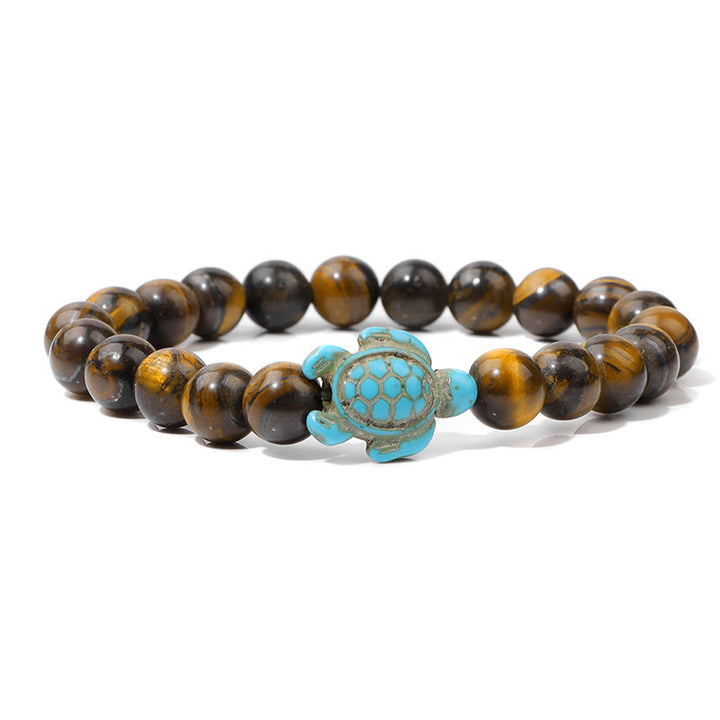 Olivenorma "Sense of Flow" - Bracciale semplice in pietra naturale con tartaruga turchese 