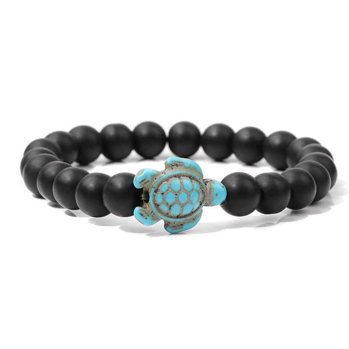 Olivenorma "Sense of Flow" - Bracciale semplice in pietra naturale con tartaruga turchese 