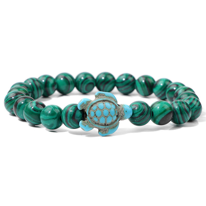 Olivenorma "Sense of Flow" - Bracciale semplice in pietra naturale con tartaruga turchese 