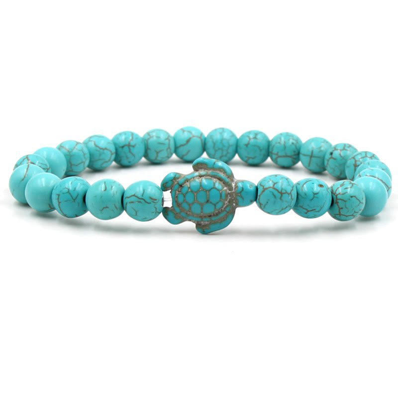 Olivenorma "Sense of Flow" - Bracciale semplice in pietra naturale con tartaruga turchese 