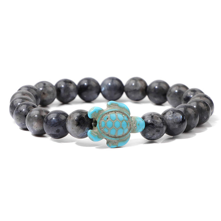 Olivenorma "Sense of Flow" - Bracciale semplice in pietra naturale con tartaruga turchese 