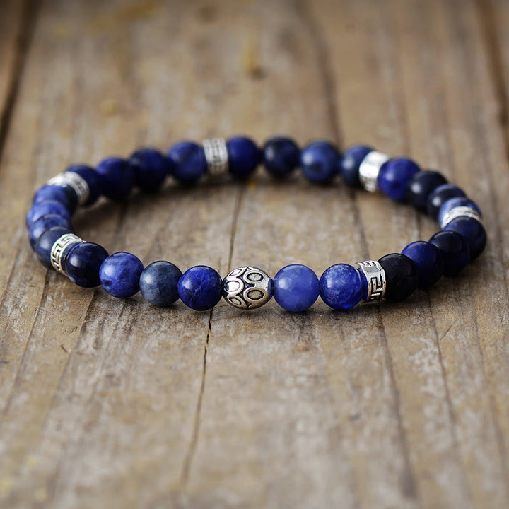 Olivenorma "Deepest Dreams" - Bracciale in avventurina blu naturale e agata muschiata - Avventurina blu - image 1