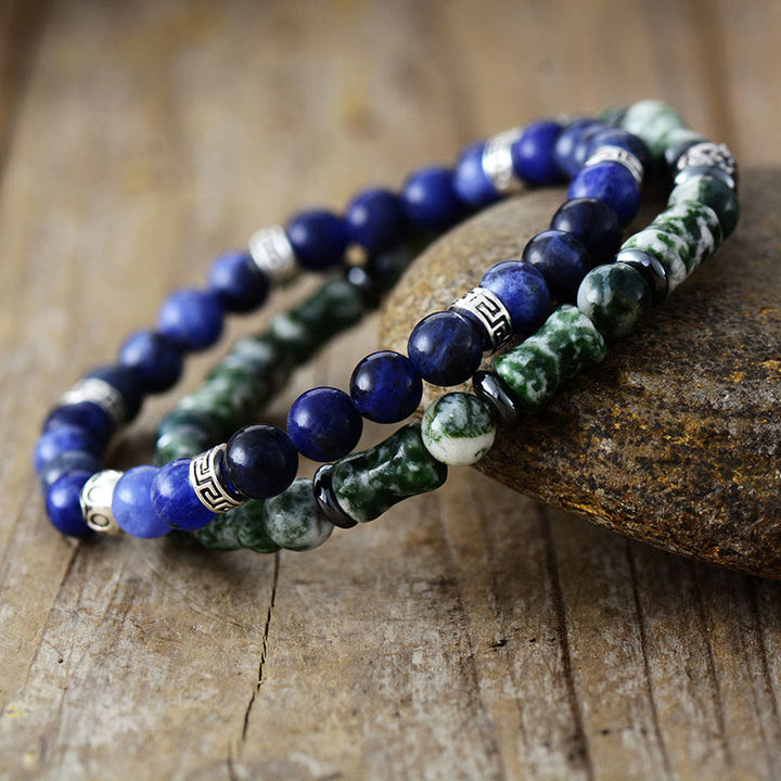 Olivenorma "Deepest Dreams" - Bracciale in avventurina blu naturale e agata muschiata - image 6