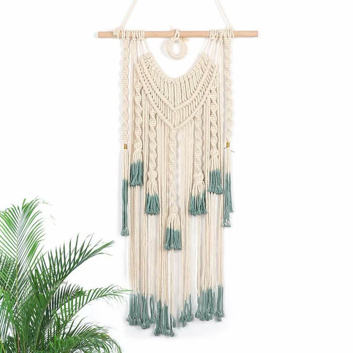 Olivenorma Macrame Verde Beige Arazzo Tessuto Appeso Decorazione da Parete 