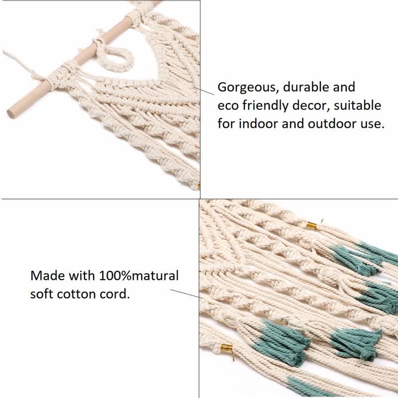 Olivenorma Macrame Verde Beige Arazzo Tessuto Appeso Decorazione da Parete 