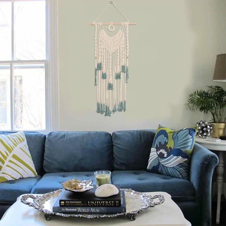 Olivenorma Macrame Verde Beige Arazzo Tessuto Appeso Decorazione da Parete 