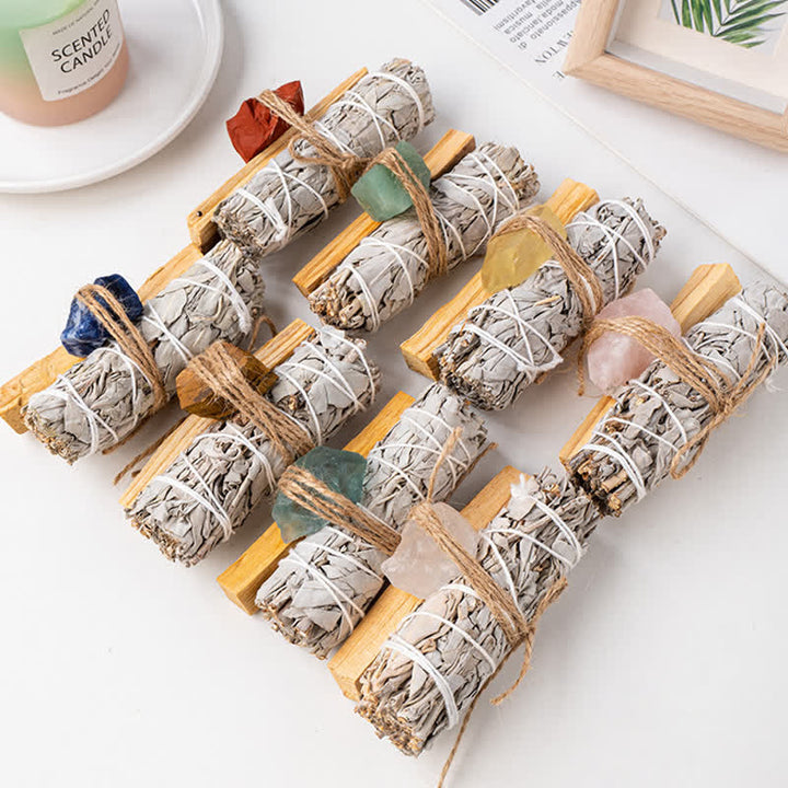 Olivenorma White Sage Peruvian Sacred Wood Strips Crystal Set da 3 pezzi 