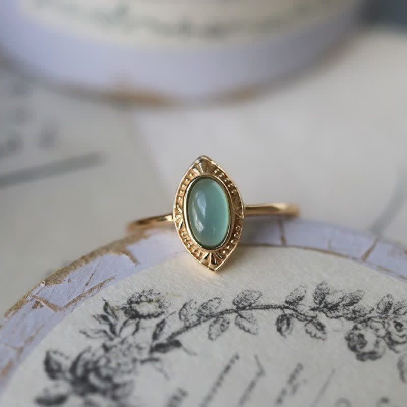 Anello regolabile ovale in pizzo di peridoto naturale Olivenorma
