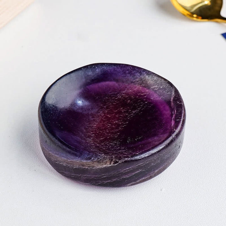 Ciotola di cristallo lunare rotonda in pietra grezza naturale Olivenorma 