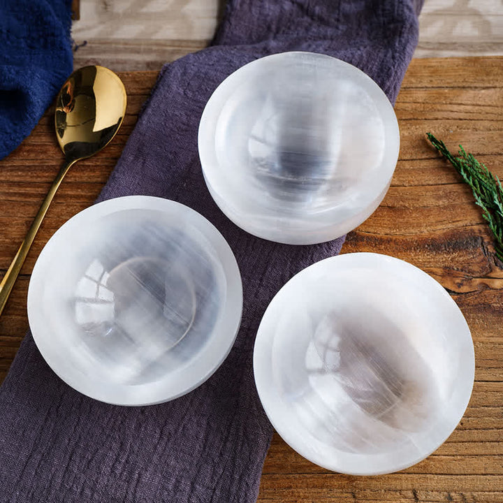 Ciotola di cristallo di quarzo gesso Olivenorma