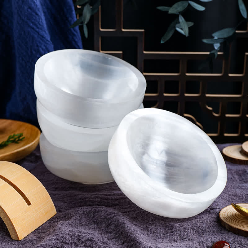 Ciotola di cristallo di quarzo gesso Olivenorma