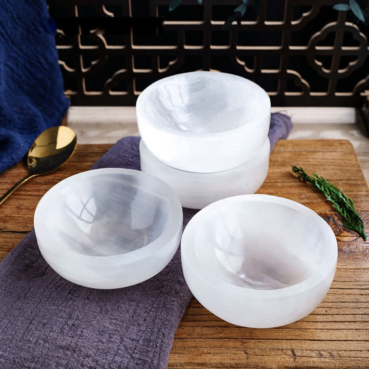 Ciotola di cristallo di quarzo gesso Olivenorma