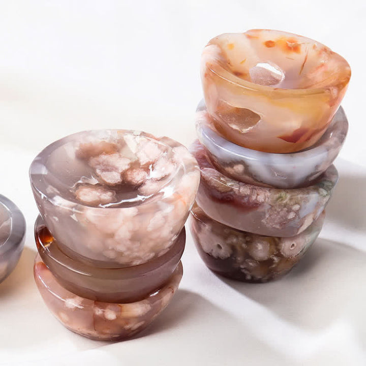 Ciotola di cristallo sardonico in agata e fiori di ciliegio Olivenorma - image 6