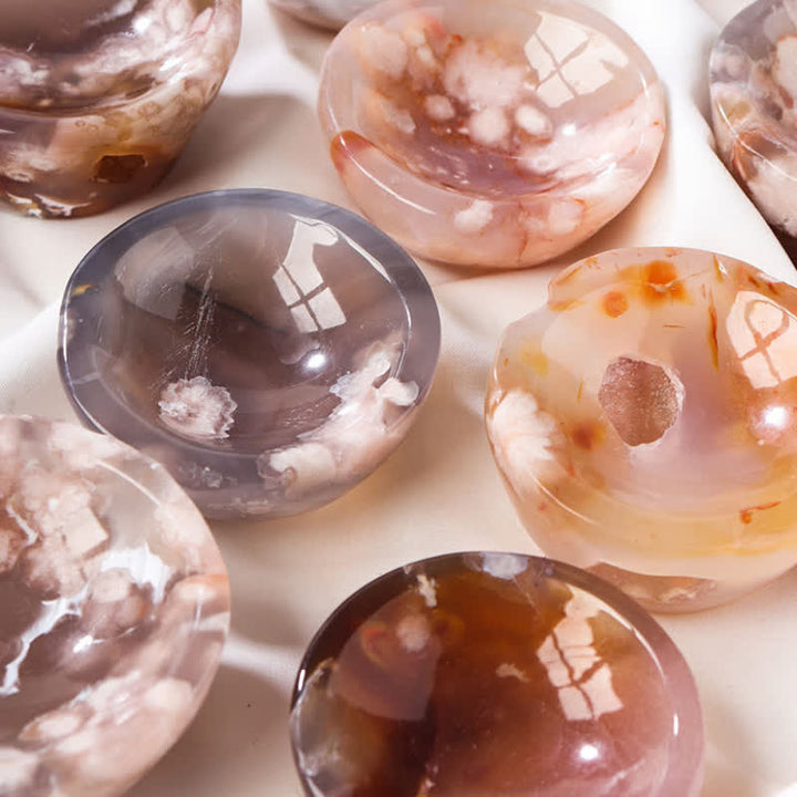 Ciotola di cristallo sardonico in agata e fiori di ciliegio Olivenorma - image 10