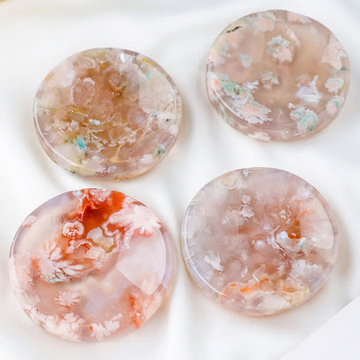 Ciotola di cristallo con testa di gatto in agata e fiori di ciliegio Olivenorma 