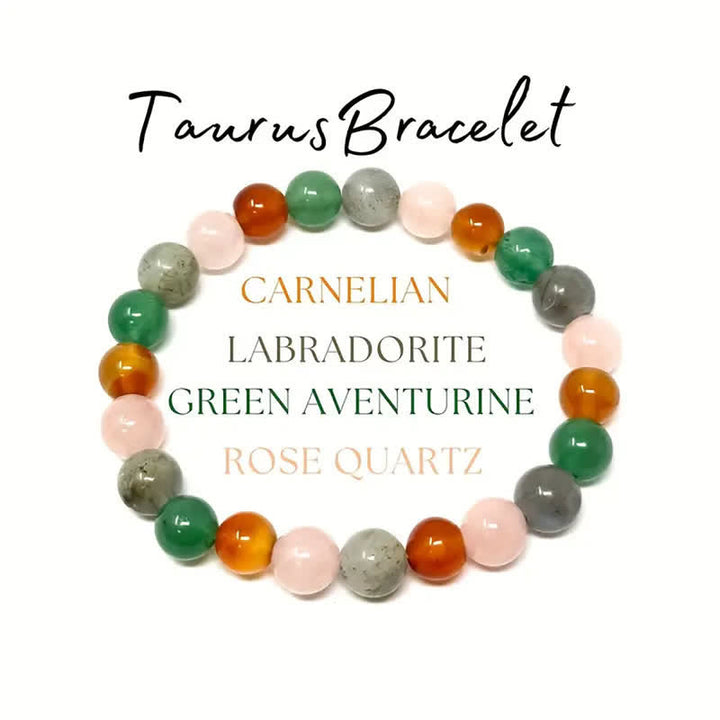Olivenorma 1 pz Braccialetto con segno zodiacale in pietra naturale fatto a mano con perline 