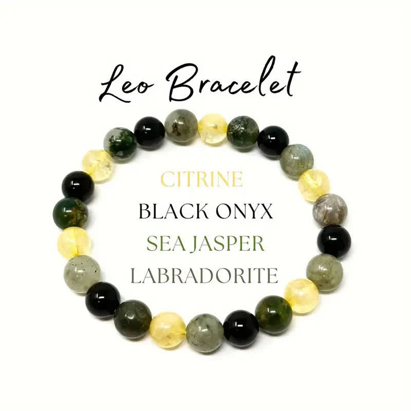 Olivenorma 1 pz Braccialetto con segno zodiacale in pietra naturale fatto a mano con perline 