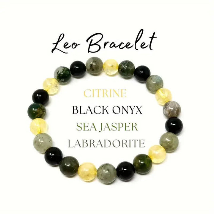 Olivenorma 1 pz Braccialetto con segno zodiacale in pietra naturale fatto a mano con perline 