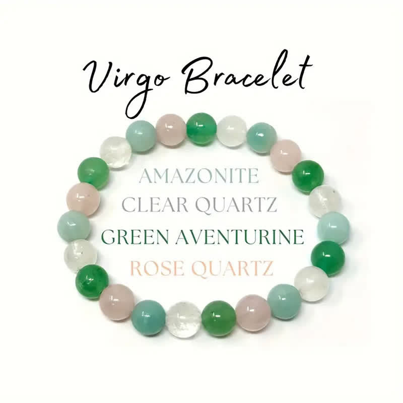 Olivenorma 1 pz Braccialetto con segno zodiacale in pietra naturale fatto a mano con perline 