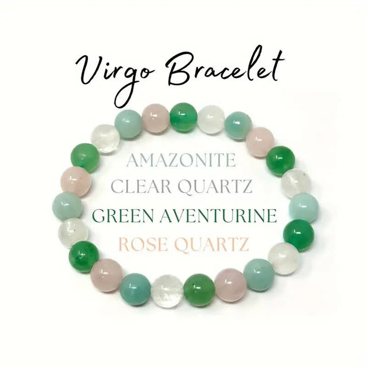 Olivenorma 1 pz Braccialetto con segno zodiacale in pietra naturale fatto a mano con perline 