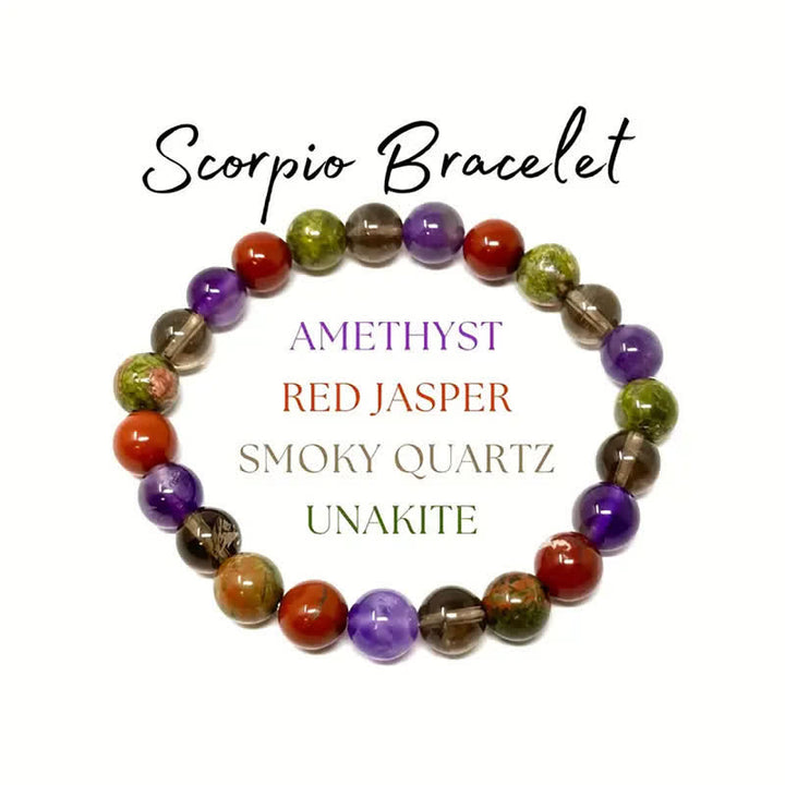 Olivenorma 1 pz Braccialetto con segno zodiacale in pietra naturale fatto a mano con perline 