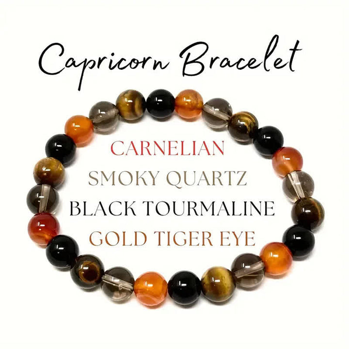 Olivenorma 1 pz Braccialetto con segno zodiacale in pietra naturale fatto a mano con perline 